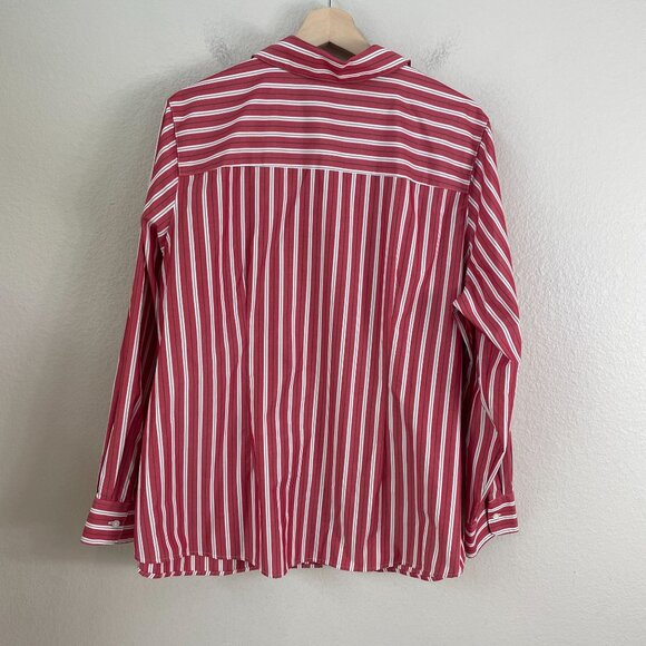 Foxcroft Appleseeds Womens Plus 18W Wrinkle Free Striped Button Up Shirt Shaped - Picture 9 of 9